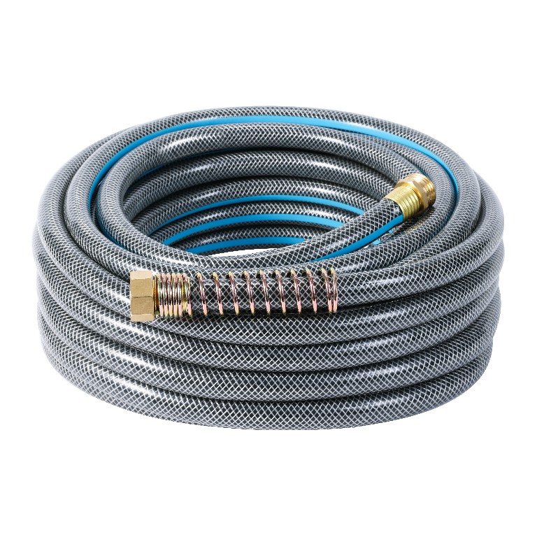 Medium Duty Striped Garden Hose with Brass Connector & Spring Sheath For America