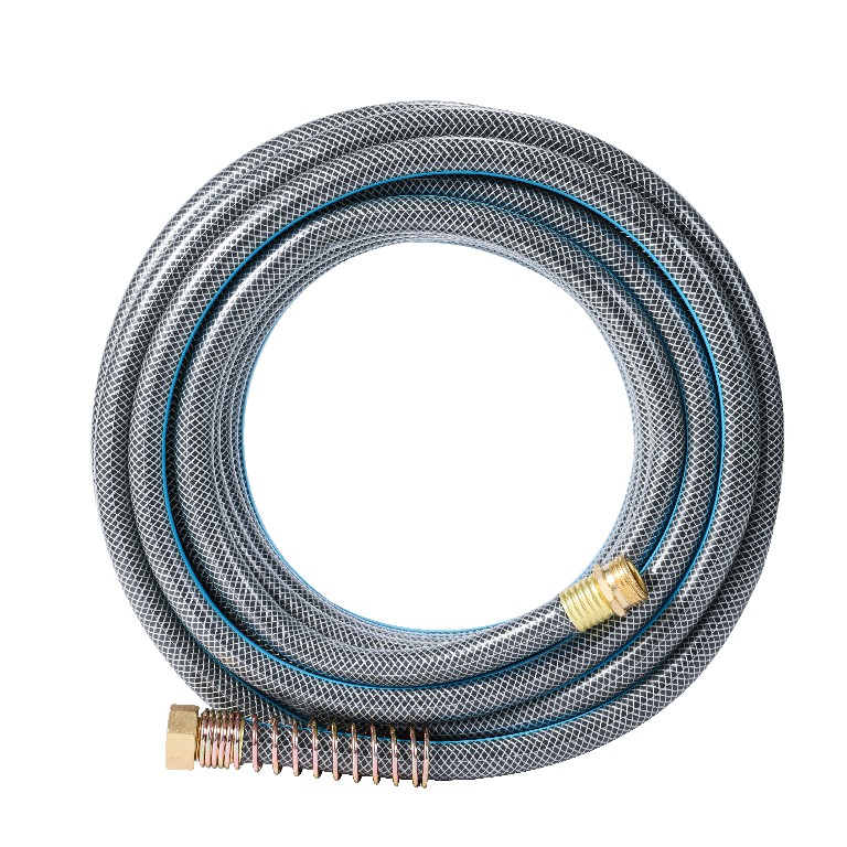 Medium Duty Striped Garden Hose with Brass Connector & Spring Sheath For America