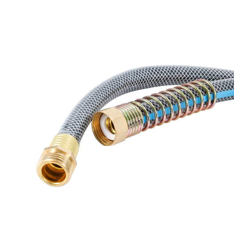 Medium Duty Striped Garden Hose with Brass Connector & Spring Sheath For America