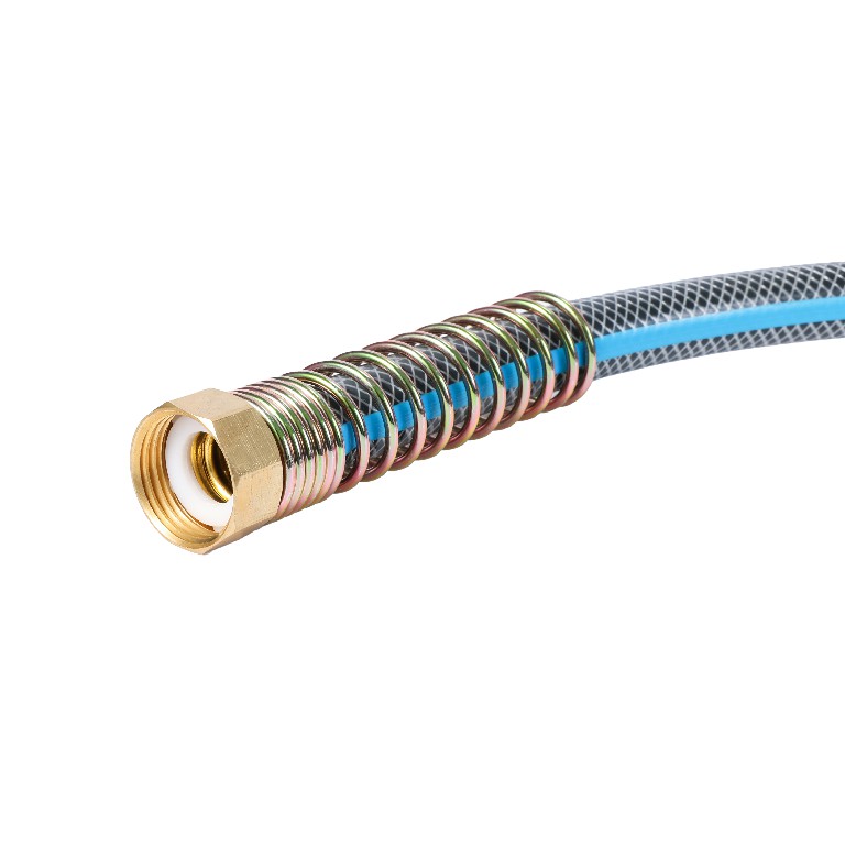 Medium Duty Striped Garden Hose with Brass Connector & Spring Sheath For America