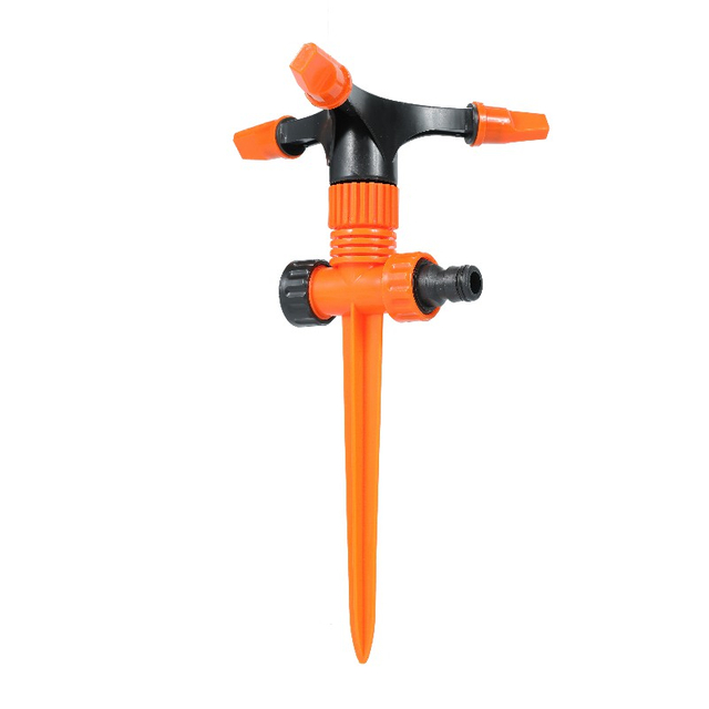 Adjustable 3-Arm Plastic Rotary Sprinkler with Spike