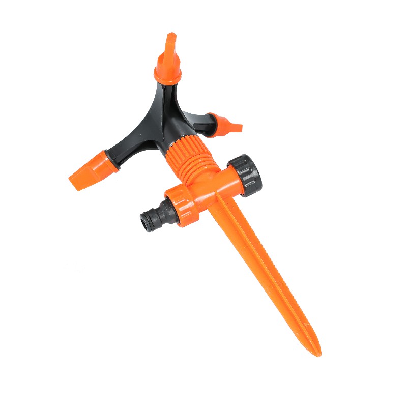 Adjustable 3-Arm Plastic Rotary Sprinkler with Spike
