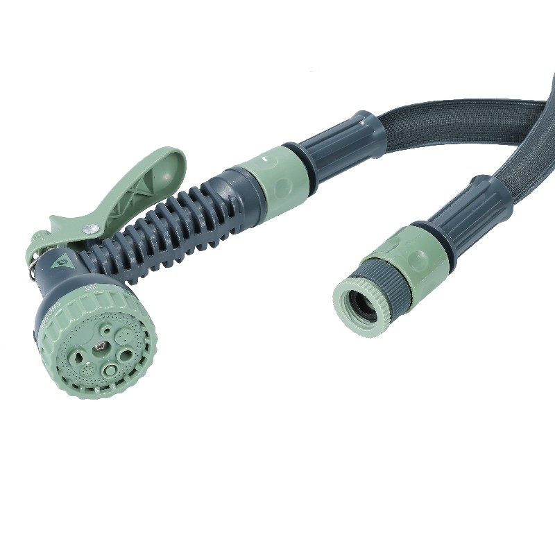 2X Expandable Hose with Europe Plastic Connector and 7 Fuction Nozzle with Garden Bag Package