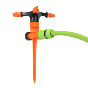 Adjustable 3-Arm Plastic Rotary Sprinkler with Spike